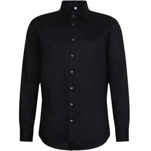 Seidensticker Silkesdekal 343510, bekväm passform långärmad affärsskjorta, 52, svart, 52 Seidensticker Silkesdekal 343510, bekväm passform långärmad affärsskjorta, 52, svart, 52