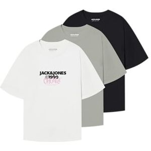 JACK & JONES JACK&JONES JORBUSHWICK Tee SS Crew Neck FST 3PK MP, Mineralgrå/förpackning: w. Svart+ljusvit, XL JACK & JONES JACK&JONES JORBUSHWICK Tee SS Crew Neck FST 3PK MP, Mineralgrå/förpackning: w. Svart+ljusvit, XL