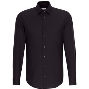 Seidensticker Silkesdekal herr affärströja – slim fit – strykfri – Kent krage – långärmad – 100% bomull, svart, 44 SE Seidensticker Silkesdekal herr affärströja – slim fit – strykfri – Kent krage – långärmad – 100% bomull, svart, 44 SE