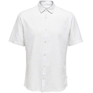 Only & Sons herrskjorta kortärmad smal passform krage samtida sommartopp, Vit-3, XL Only & Sons herrskjorta kortärmad smal passform krage samtida sommartopp, Vit-3, XL