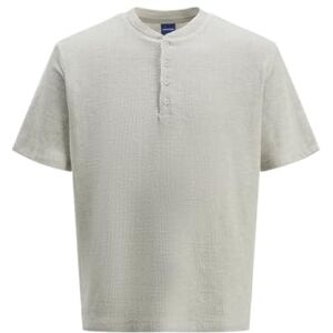 JACK & JONES Jorformentera Henley Tee Ss Crew Neck, Ljusgrå melange, S JACK & JONES Jorformentera Henley Tee Ss Crew Neck, Ljusgrå melange, S