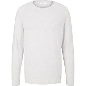 TOM TAILOR Denim Herr Basic tröja 1034656, 31000 Grey White Mouline, S TOM TAILOR Denim Herr Basic tröja 1034656, 31000 Grey White Mouline, S