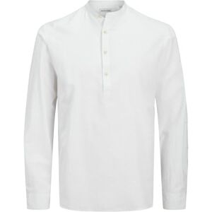 JACK & JONES JJESUMMER Halv Placket Shirt LS SN, Vit, S JACK & JONES JJESUMMER Halv Placket Shirt LS SN, Vit, S