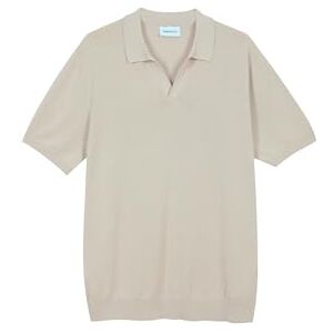 Diana Studio Knapplös rakad pikétröja, herr, 100% extra förkrympt lätt bomull, korta ärmar, avslappnad passform, Beige, M Diana Studio Knapplös rakad pikétröja, herr, 100% extra förkrympt lätt bomull, korta ärmar, avslappnad passform, Beige, M