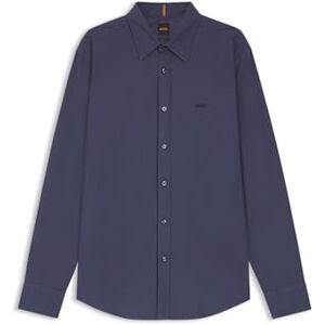 Boss Herr Relegant 6 normal passform skjorta i bomull poplin, Navy418, M Boss Herr Relegant 6 normal passform skjorta i bomull poplin, Navy418, M