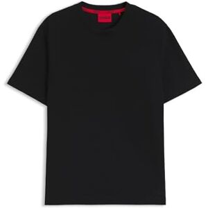 HUGO Austin t-shirt för män med våffelstruktur och logotypbroderi, Black1, XL HUGO Austin t-shirt för män med våffelstruktur och logotypbroderi, Black1, XL