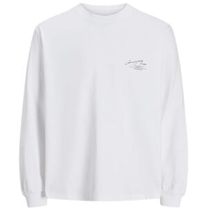 JACK & JONES Jormanchester Tee Ls Crew Neck, Ljus vit, S JACK & JONES Jormanchester Tee Ls Crew Neck, Ljus vit, S