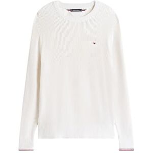 Tommy Hilfiger herr RWB Rib Crew Neck MW0MW41516 pullover tröja, gul, L, Gul (elfenbenskronblad), L Tommy Hilfiger herr RWB Rib Crew Neck MW0MW41516 pullover tröja, gul, L, Gul (elfenbenskronblad), L