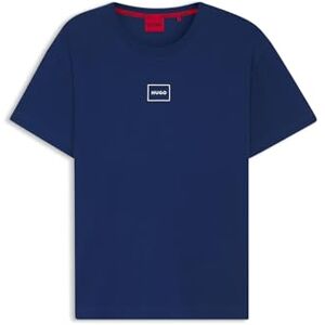 HUGO Herr Laze T-shirt av stretch bomull med logotyptryck, Medium blå 428, L HUGO Herr Laze T-shirt av stretch bomull med logotyptryck, Medium blå 428, L