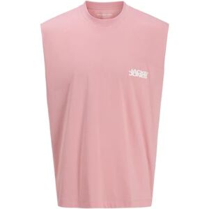 JACK & JONES Herr Jcosago Graphic Back ärmlös T-shirt, Rosa icing, S JACK & JONES Herr Jcosago Graphic Back ärmlös T-shirt, Rosa icing, S