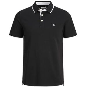 JACK & JONES Herr slim fit pikétröja JJEPAULOS uni sommarskjorta krage kort arm basic piké bomull, Svart/detalj: klassisk, L JACK & JONES Herr slim fit pikétröja JJEPAULOS uni sommarskjorta krage kort arm basic piké bomull, Svart/detalj: klassisk, L