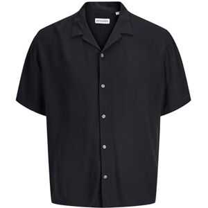 JACK & JONES Jjejeff Resort Solid Shirt Ss Sn, svart, L JACK & JONES Jjejeff Resort Solid Shirt Ss Sn, svart, L