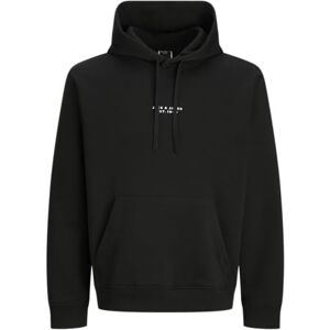 JACK & JONES Jcopoint Embroidery Sweat Hood, svart, S JACK & JONES Jcopoint Embroidery Sweat Hood, svart, S