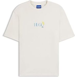 HUGO T-shirt för män, Öppen vit 121, S HUGO T-shirt för män, Öppen vit 121, S