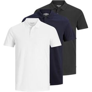 JACK & JONES Jjebasic Polo Ss 3Pk Mp Noos, marinblå blazer, M JACK & JONES Jjebasic Polo Ss 3Pk Mp Noos, marinblå blazer, M