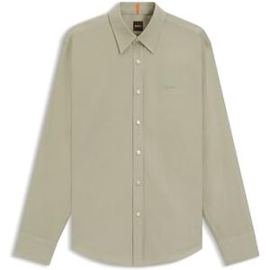 Boss Relegant herr 6 vanlig bomullspoplinskjorta, Öppen grön370, XL Boss Relegant herr 6 vanlig bomullspoplinskjorta, Öppen grön370, XL