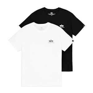Alpha Industries Basic Small Logo 2 Pack T-Tröja för män Black/White M Alpha Industries Basic Small Logo 2 Pack T-Tröja för män Black/White M