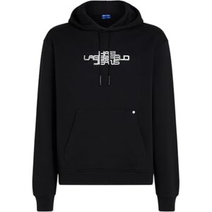 KARL LAGERFELD JEANS , Herr, Huvttröa Med Foillogo, Vanlig Passform, Svart, XL KARL LAGERFELD JEANS , Herr, Huvttröa Med Foillogo, Vanlig Passform, Svart, XL