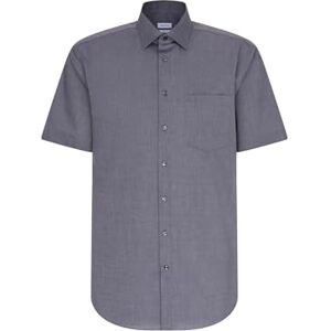 Seidensticker Silkesdekal herr business skjorta – normal passform – strykfri – Kent krage – kortärmad – 100% bomull, Grå (grå 67), 46 SE Seidensticker Silkesdekal herr business skjorta – normal passform – strykfri – Kent krage – kortärmad – 100% bomull, Grå (grå 67), 46 SE