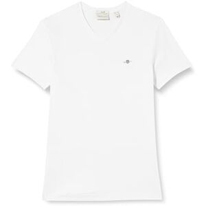 GANT T-shirt med slim Shield V-hals, vit, standard, Vit, XL GANT T-shirt med slim Shield V-hals, vit, standard, Vit, XL