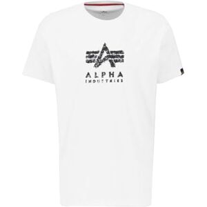 Alpha Industries Grunge Logo T-Shirt För Män White Alpha Industries Grunge Logo T-Shirt För Män White