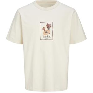 JACK & JONES T-shirt med tryck för män, Buttercreme, XS JACK & JONES T-shirt med tryck för män, Buttercreme, XS