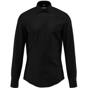 Seidensticker Silkesdekal 645075, smal passform extra lång arm affärsskjorta, 40, svart, 40 Seidensticker Silkesdekal 645075, smal passform extra lång arm affärsskjorta, 40, svart, 40
