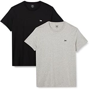 Lee Herr Twin Pack Crew T-shirt, svart/grå, M Lee Herr Twin Pack Crew T-shirt, svart/grå, M