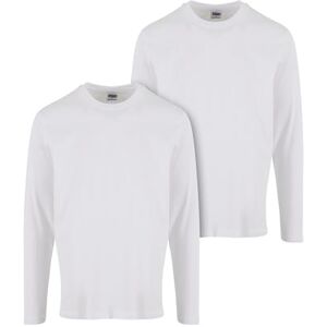 Urban Classics Långärmad herrskjorta basic långärmad 2-pack, dubbelpack basic långärmad skjorta för män, normal passform, bomull, Vit + vit, 4XL Urban Classics Långärmad herrskjorta basic långärmad 2-pack, dubbelpack basic långärmad skjorta för män, normal passform, bomull, Vit + vit, 4XL
