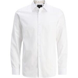 JACK & JONES Jprblabarnes detalj Dobby L/S skjorta Sn, Vit, L JACK & JONES Jprblabarnes detalj Dobby L/S skjorta Sn, Vit, L