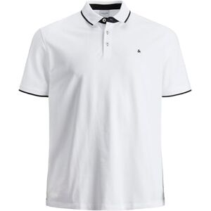JACK & JONES herr passform pikétröja JJEPAULOS uni sommar skjorta kort arm piké bomull stor storlek, Vit/detalj: ps, 4XL JACK & JONES herr passform pikétröja JJEPAULOS uni sommar skjorta kort arm piké bomull stor storlek, Vit/detalj: ps, 4XL