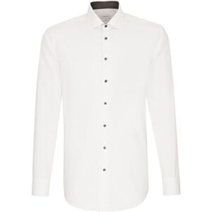 Seidensticker Herr herr business fåll slim fit formell skjorta, Vit (Weiß 01), 46 SE Seidensticker Herr herr business fåll slim fit formell skjorta, Vit (Weiß 01), 46 SE