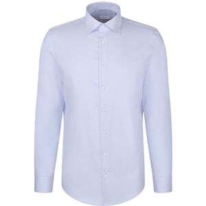 Seidensticker Silkesdekal herr business skjorta – X-Slim Fit – strykfri – Kent krage – långärmad – 100% bomull, blå, 42 SE Seidensticker Silkesdekal herr business skjorta – X-Slim Fit – strykfri – Kent krage – långärmad – 100% bomull, blå, 42 SE