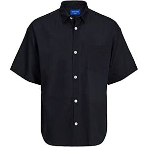 JACK & JONES Herrar Jorflores linne skjorta Ss skjorta, svart, M JACK & JONES Herrar Jorflores linne skjorta Ss skjorta, svart, M