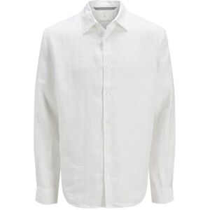 JACK & JONES Jprcclawrence Linne L/S Shirt Sn, Ljus vit, S JACK & JONES Jprcclawrence Linne L/S Shirt Sn, Ljus vit, S