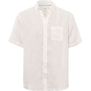 Brax Herrstil Dan U Linen Garment DYE herrskjorta i somrig linne med button down krage skjorta, vit, M, Vit, M Brax Herrstil Dan U Linen Garment DYE herrskjorta i somrig linne med button down krage skjorta, vit, M, Vit, M