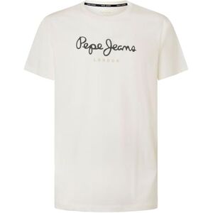 Pepe Jeans Eggo N T-shirts för män, Vit, XXL Pepe Jeans Eggo N T-shirts för män, Vit, XXL
