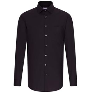 Seidensticker Silkesdekal herr affärströja – normal passform – strykfri – Kent krage – långärmad – 100% bomull, Svart (001000), 52 Seidensticker Silkesdekal herr affärströja – normal passform – strykfri – Kent krage – långärmad – 100% bomull, Svart (001000), 52