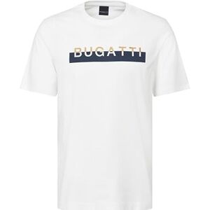 bugatti herr t-shirt rund hals logotyp tryck kortärmad modern passform, 10 vit, S bugatti herr t-shirt rund hals logotyp tryck kortärmad modern passform, 10 vit, S