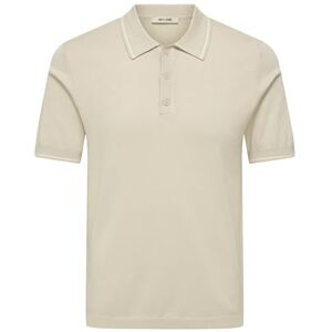 Only & Sons Onswyler Life Reg 14 Ss Polo Knit Noos, Silverfoder, XS Only & Sons Onswyler Life Reg 14 Ss Polo Knit Noos, Silverfoder, XS