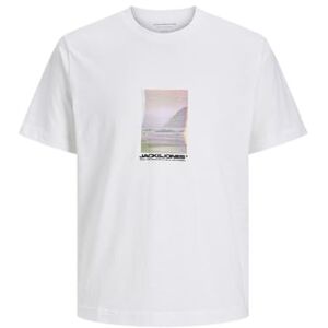 JACK & JONES herr Jcosago foto slubb tee Ss crew neck, Ljus vit, S JACK & JONES herr Jcosago foto slubb tee Ss crew neck, Ljus vit, S