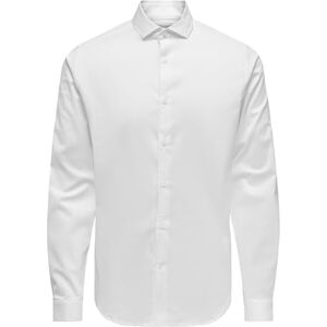 Only & Sons Onsjordan Life Slim Twill Ls skjorta långärmad tröja, Vit, XXL Only & Sons Onsjordan Life Slim Twill Ls skjorta långärmad tröja, Vit, XXL