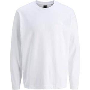 JACK & JONES Jcofusion Interlock Tee Ls Crew Neck, Ljus vit, S JACK & JONES Jcofusion Interlock Tee Ls Crew Neck, Ljus vit, S
