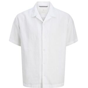 JACK & JONES skjorta för män, lös passform, skjorta, Ljus vit, M JACK & JONES skjorta för män, lös passform, skjorta, Ljus vit, M