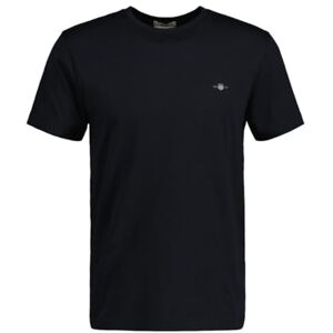 GANT Slim Shield SS T-shirt för män, svart, standard, svart, XL GANT Slim Shield SS T-shirt för män, svart, standard, svart, XL