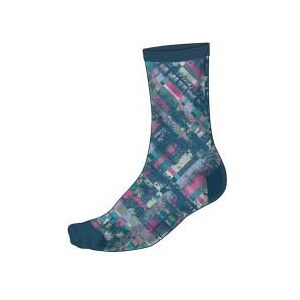 Endura mäns Patchwork Ltd tryck cykelstrumpor, barra blå, S-M Endura mäns Patchwork Ltd tryck cykelstrumpor, barra blå, S-M