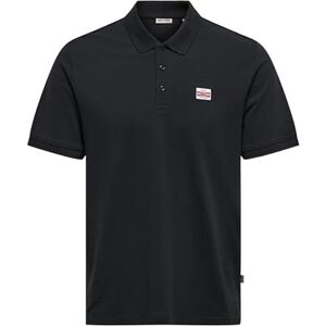 Only & Sons Onsdawson Reg Ss Polo Shirt Vd, jet svart, M Only & Sons Onsdawson Reg Ss Polo Shirt Vd, jet svart, M