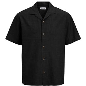 JACK & JONES Jjesummer Linen Blend Resort Shirt Ss Sn, svart, M JACK & JONES Jjesummer Linen Blend Resort Shirt Ss Sn, svart, M
