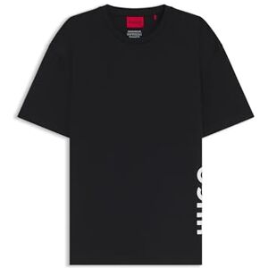HUGO T-shirt för män RN Relaxed Relaxed-Fit ekologisk bomull t-shirt med vertikal logotyp, Svart2, L HUGO T-shirt för män RN Relaxed Relaxed-Fit ekologisk bomull t-shirt med vertikal logotyp, Svart2, L