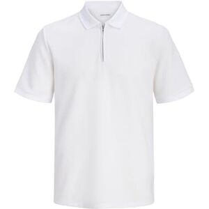 JACK & JONES Manlig Einfarbig T-shirt Jjeaustin SS Sn dragkedja polo, vit, XL herr JACK & JONES Manlig Einfarbig T-shirt Jjeaustin SS Sn dragkedja polo, vit, XL herr